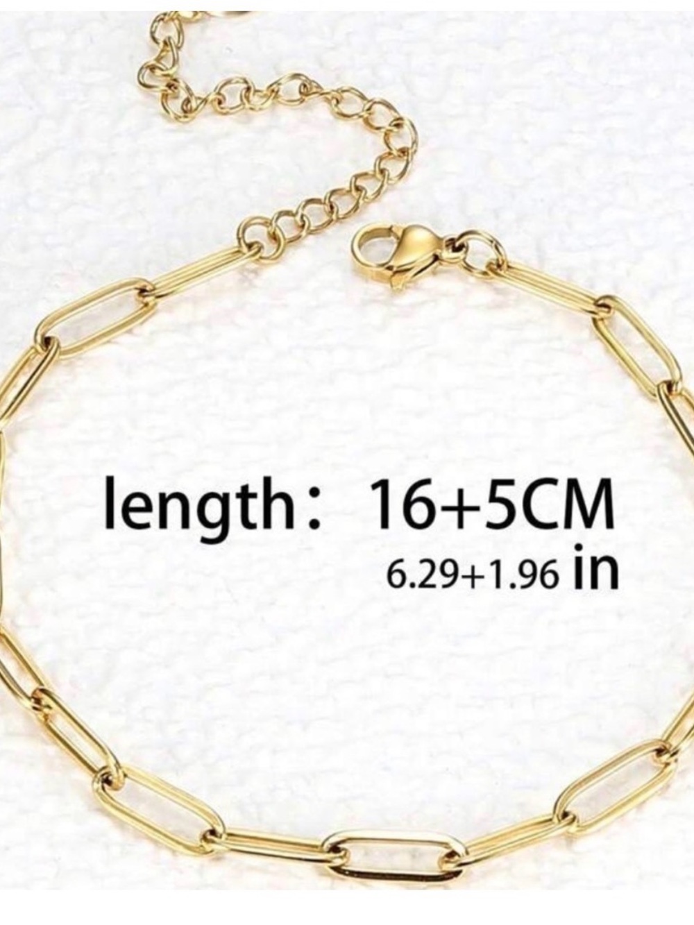 Minimal Gold Paperclip Bracelet for Women - Picture 6 of 7